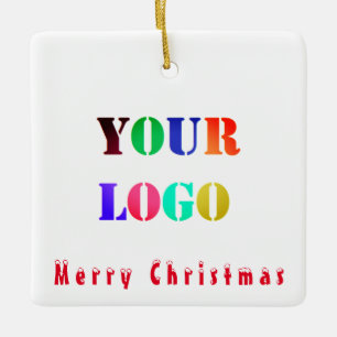 Anpassningsbar Business Logotyp Company - julklapp Julgransprydnad Keramik