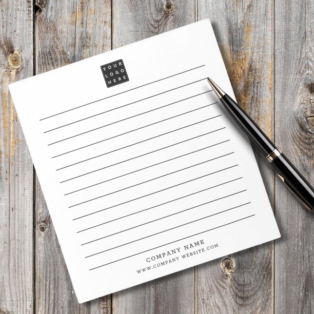 Anpassningsbar Business Logotyp Company Namn Black Anteckningsblock (Custom Business Logo Company Name Black Lined Notepad
)