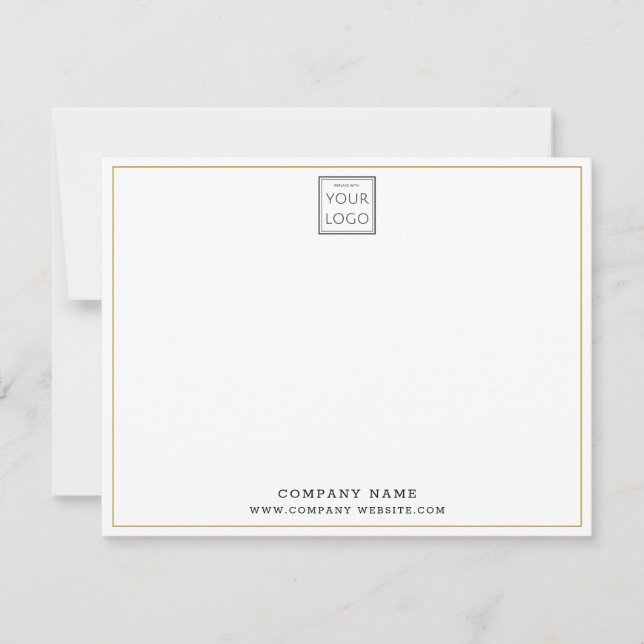 Anpassningsbar Business Logotyp Company Namn Guld  Anteckningskort (Framsida)