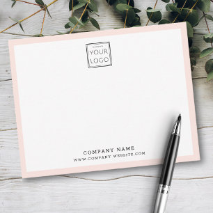 Anpassningsbar Business Logotyp Company Namn Rosa Anteckningskort