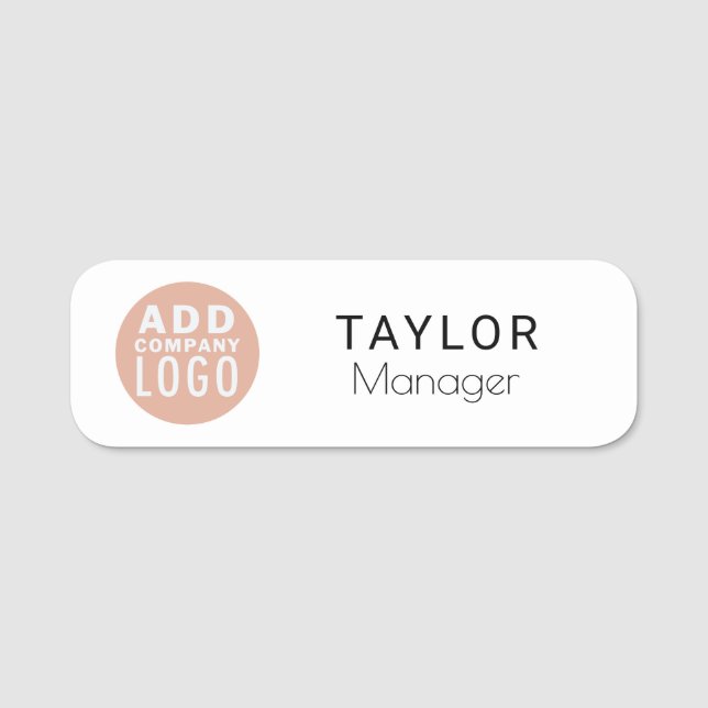 Anpassningsbar Business Logotyp Company Office Man Namnbricka (Framsida)