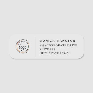 Anpassningsbar Business Logotyp Company Returadres Namnbricka