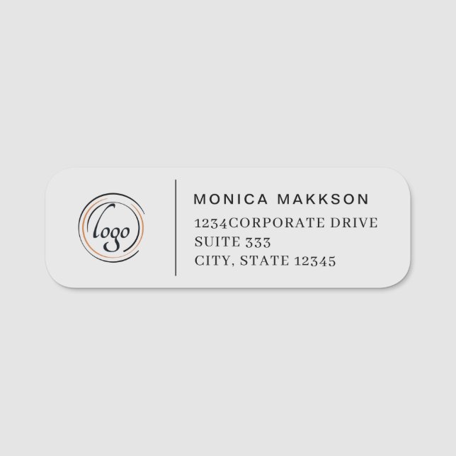 Anpassningsbar Business Logotyp Company Returadres Namnbricka (Framsida)