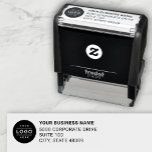 Anpassningsbar Business Logotyp Company Returadres Självfärgande Stämpel<br><div class="desc">Anpassningsbarnas självtryckande stämpel för företagsklara returadresser ger professionellens logotyp för företag. Lägg helt enkelt till din logotyp till den runda platshållarbilden och anpassa dig med företaget namn och adress.</div>