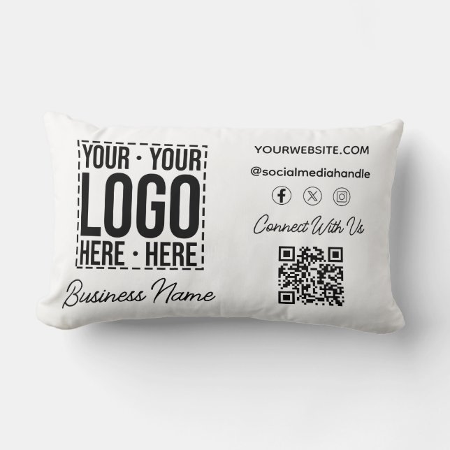 Anpassningsbar Business Logotyp Corporate Company  Lumbarkudde (Framsida)