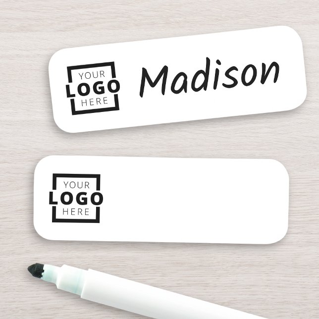 Anpassningsbar Business Logotyp Employee Dry Erase Namnbricka (Skapare uppladdad)