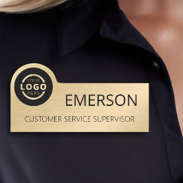 Anpassningsbar Business Logotyp Employee Namn Meta Namnbricka
