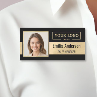 Anpassningsbar Business Logotyp Employee Photo Bru Namnbricka