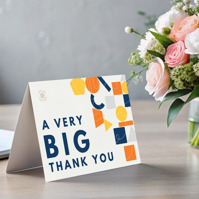 Anpassningsbar Business Logotyp Ett mycket stort t Inbjudan (Custom Business Logo A Very Big Thank You card)