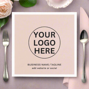 Anpassningsbar Business Logotyp Främjande av Rosa Pappersservett