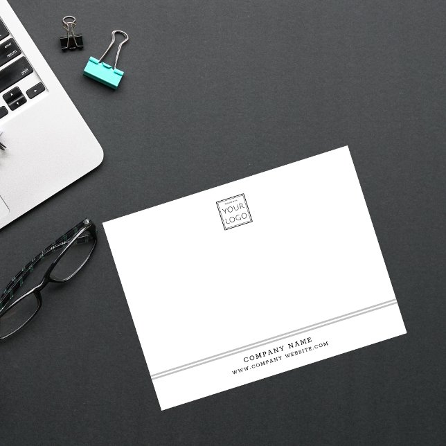 Anpassningsbar Business Logotyp Grått Line Company Anteckningskort (Skapare uppladdad)