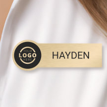 Anpassningsbar Business Logotyp Guld Employee Namn