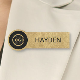 Anpassningsbar Business Logotyp Guld Employee Namn Namnbricka