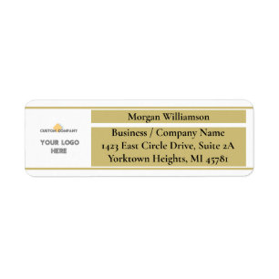 Anpassningsbar Business Logotyp Guld Returadress Etikett