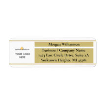 Anpassningsbar Business Logotyp Guld Returadress