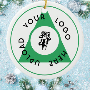 Anpassningsbar Business Logotyp Julgransprydnad Keramik