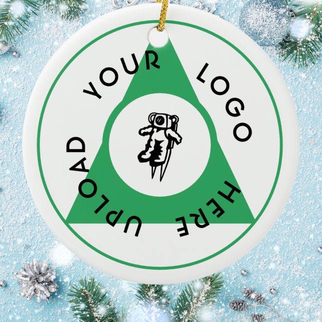 Anpassningsbar Business Logotyp Julgransprydnad Keramik (Custom Logo Christmas Ornament)