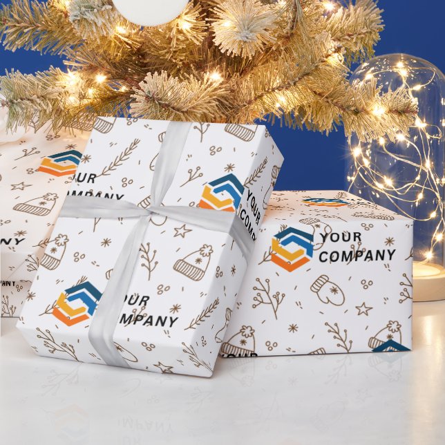 Anpassningsbar Business Logotyp - julklapp Presentpapper (Helgdagar)
