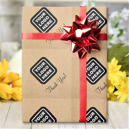 Anpassningsbar Business Logotyp Kraft Stil Tack Presentpapper