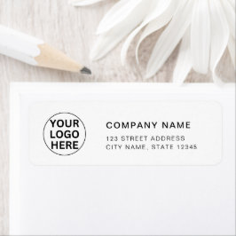 Anpassningsbar Business Logotyp l Classic Black &  Returadress Etikett