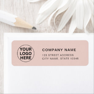 Anpassningsbar Business Logotyp l Clean Rosa Bran Returadress Etikett