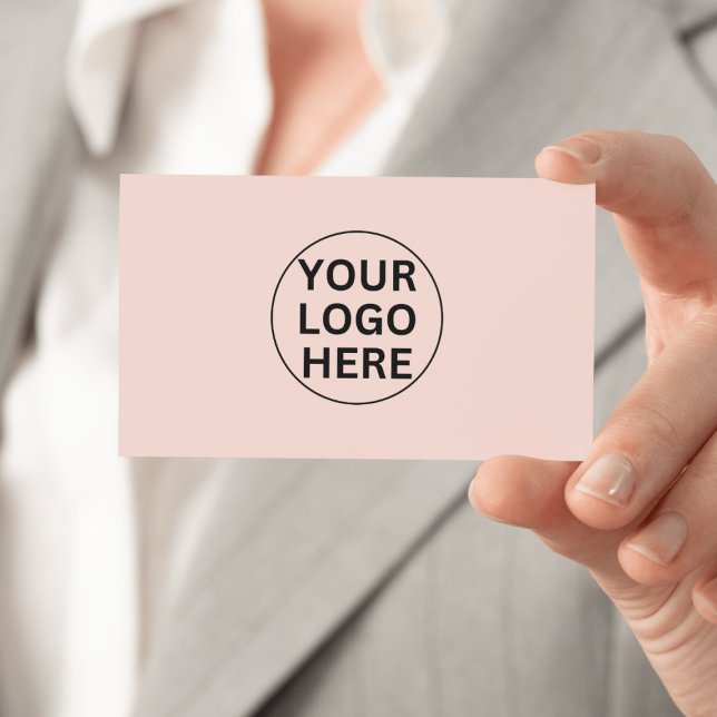 Anpassningsbar Business Logotyp l Enkel ren  Rosa Visitkort (Skapare uppladdad)