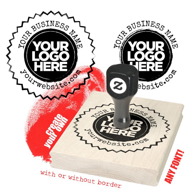 Anpassningsbar Business Logotyp Large Rustic Stämpel (Create your own rubber stamp)