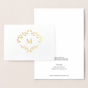 Anpassningsbar Business Logotyp Laurel WandeMonogr Folierat Kort