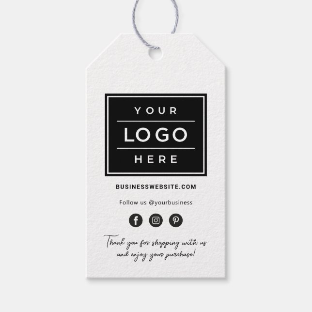 Anpassningsbar Business Logotyp med Social Media P Presentetikett (Framsidan)