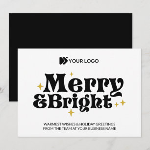 Anpassningsbar Business Logotyp Merry & Bright Com Julkort