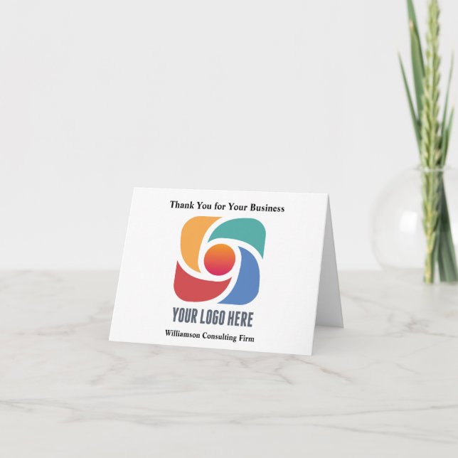 Anpassningsbar Business Logotyp Minimalist Company Tack Kort (Framsida)