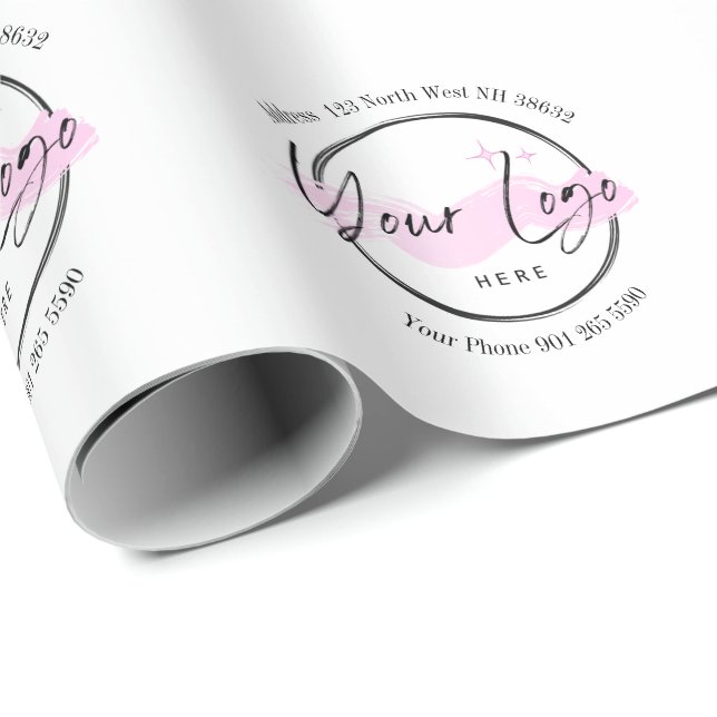 Anpassningsbar Business Logotyp - Mobil och adress Presentpapper (Rullad Hörn)