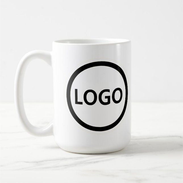 Anpassningsbar Business Logotyp Modern Branded Cof Kaffemugg (Vänster)