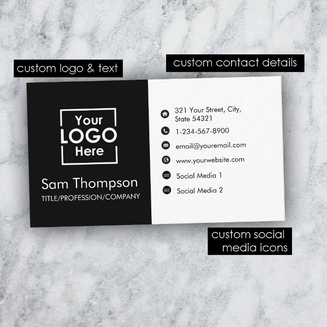 Anpassningsbar Business Logotyp Modern enkel, mini Visitkort (Custom Business Logo Modern Simple Minimalist Business Card)