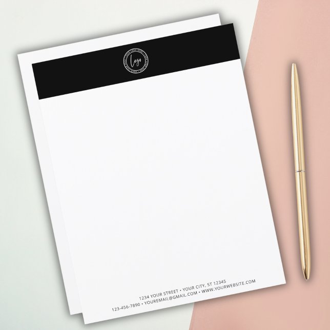 Anpassningsbar Business Logotyp Modern Minimal Bla (Simply add your company logo and details for custom business stationery.
)
