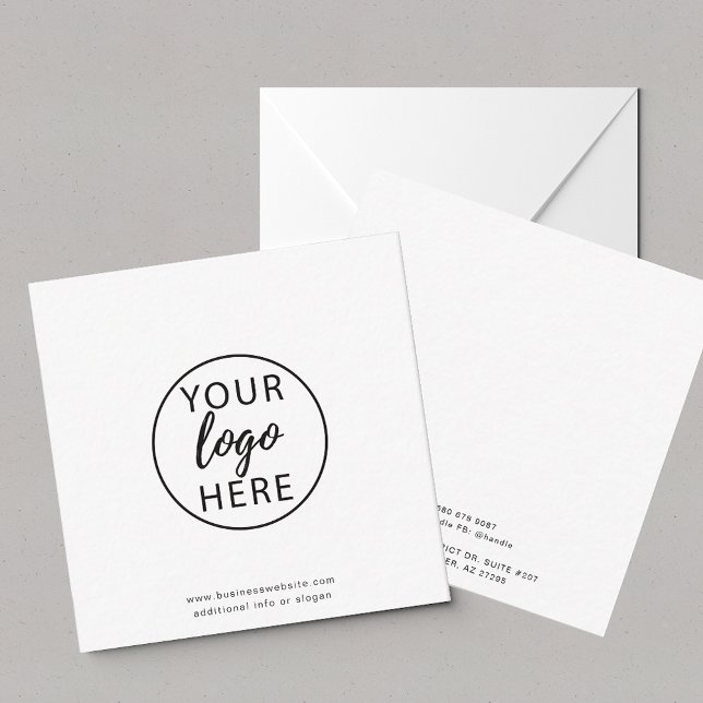 Anpassningsbar Business Logotyp Modern Minimalist Anteckningskort (Custom Business Logo Modern Minimalist Note Card)