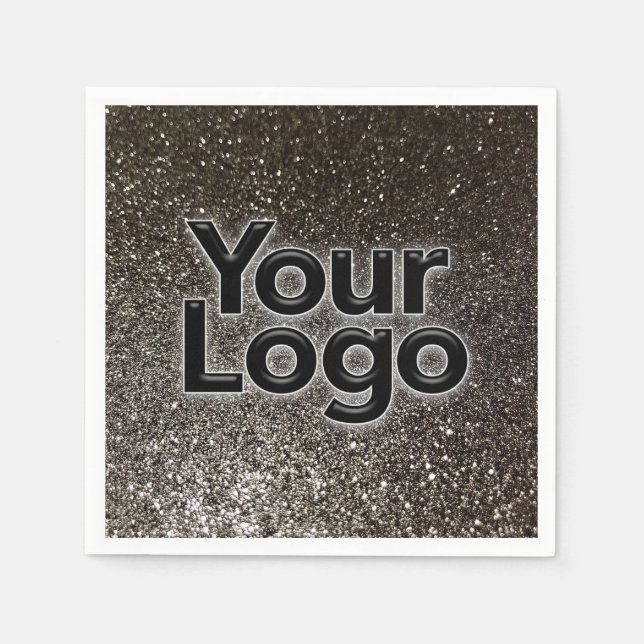 Anpassningsbar Business Logotyp Modern Roligt Glit Pappersservett (Framsidan)