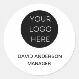 Anpassningsbar Business Logotyp Modern White Runt Klistermärke