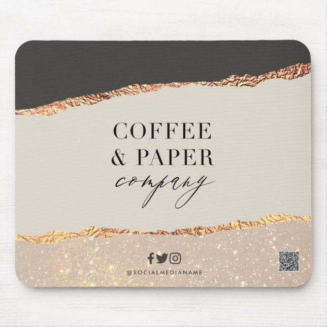 Anpassningsbar Business Logotyp Mouse Pad Black Cr Musmatta (Framsidan)