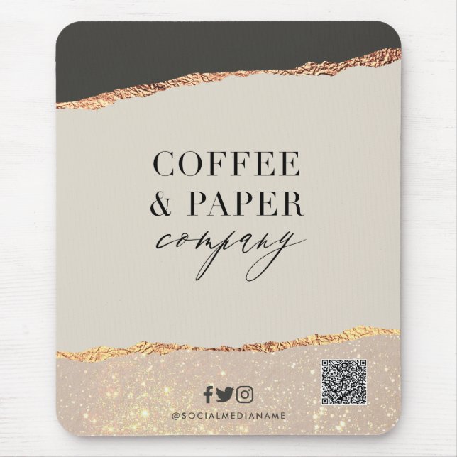 Anpassningsbar Business Logotyp Mouse Pad Black Cr Musmatta (Framsidan)