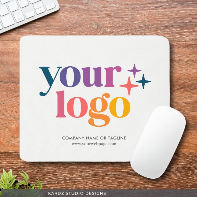 Anpassningsbar Business Logotyp Mouse Pad Musmatta (Customize with your logo, Company Name or Tagline and website.)