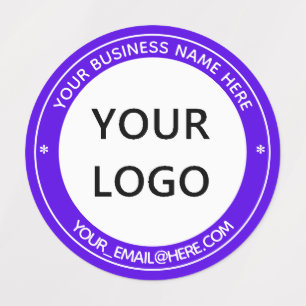 Anpassningsbar Business Logotyp Namn Frimärke Desi Klistermärke