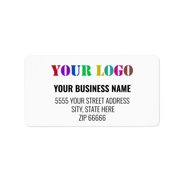 Anpassningsbar Business Logotyp Namn Returetikette Adressetikett (Framsidan)