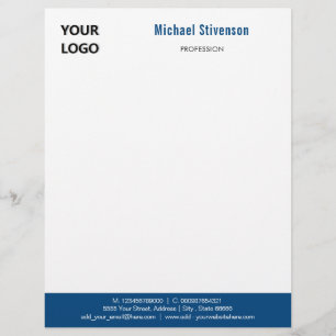 Anpassningsbar Business Logotyp Namn Text Info Let Brevhuvud