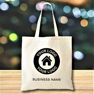 Anpassningsbar Business Logotyp Namn Text Tygkasse