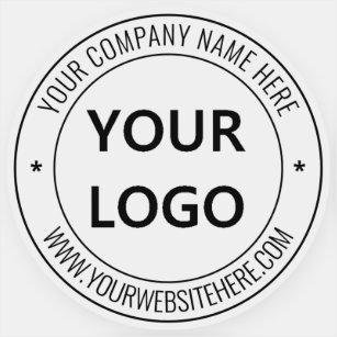 Anpassningsbar Business Logotyp Namn Webbplats - e Klistermärken