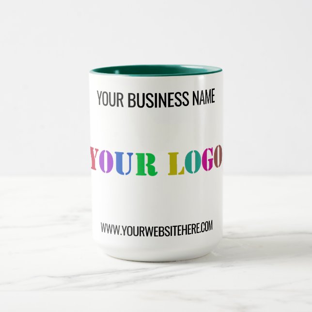 Anpassningsbar Business Logotyp Namn webbplats Mug Mugg (Center)