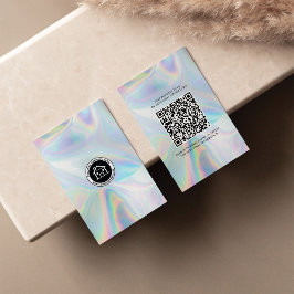 Anpassningsbar Business Logotyp och QR-kod DIY Hol Visitkort