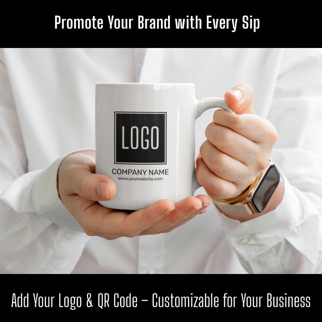 Anpassningsbar Business Logotyp och QR-kodPersonli Mugg (Skapare uppladdad)
