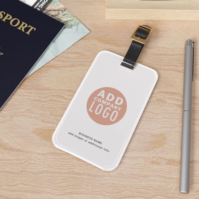Anpassningsbar Business Logotyp och Social Media M Bagagebricka (Custom Business Logo and Social Media Minimum Luggage Tag)